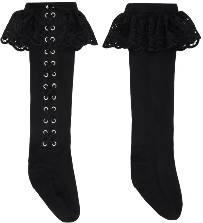 Chopova Lowena Black Lace-up Socks