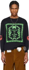 Chopova Lowena Black 'little Bird' Oversized Jersey T-shirt In Black Multi