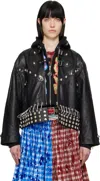 Chopova Lowena Black Lunge Leather Jacket In Black