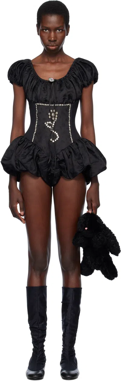 Chopova Lowena Black Manna Playsuit Romper