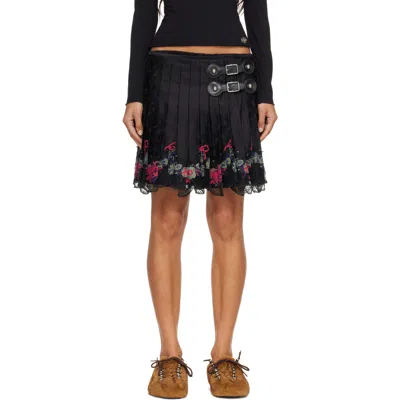 Chopova Lowena Black Missish Kilt Miniskirt