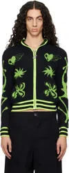 Chopova Lowena Black Neon Cartoon Hoodie In Multi