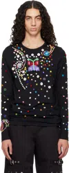 Chopova Lowena Black Night Defunct Beaded Jersey T-shirt In Black