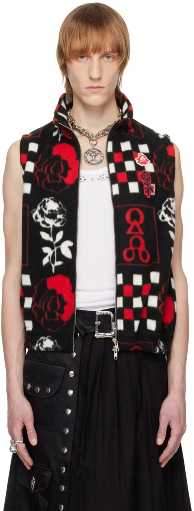 Chopova Lowena Black Rugrosa Vest In Red And Black
