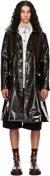 Chopova Lowena Black Squelchy Raincoat In Multi