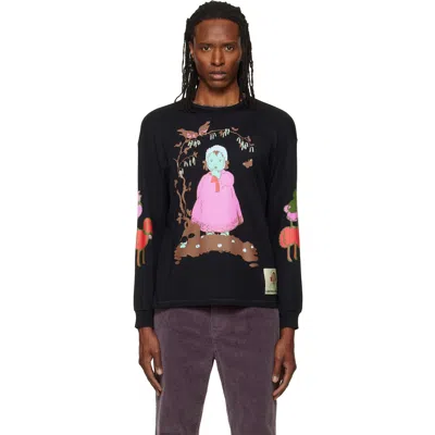 Chopova Lowena Black Woodland Baby Oversized Jersey T-shirt