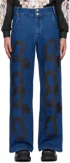 CHOPOVA LOWENA BLUE CHAIN PRINTED JEANS