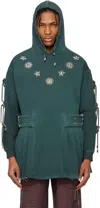 Chopova Lowena Blue Dallas Sweat Dress Hoodie In Blue