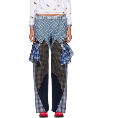 Chopova Lowena Blue Swoon Pyjama Trousers In Transparent