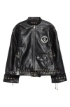 Chopova Lowena Broke My Brain Leather Jacket In Black