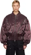 Chopova Lowena Brown Helter Bomber Jacket In Burgundy