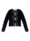 Chopova Lowena Butterfly Embellished Cardigan In Black