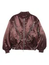 Chopova Lowena Chain-embellished Bomber Jacket In Brown