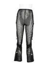 Chopova Lowena Chain-embellished Mesh Flared Trousers In Black