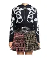 Chopova Lowena Black Chain Link Hooded Cardigan In Black