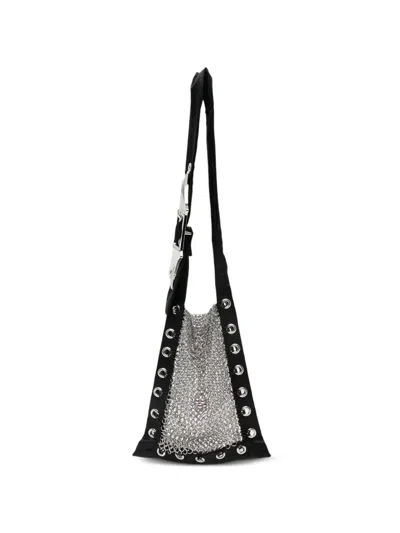 Chopova Lowena Chainmail Eyelet Satchel In Black