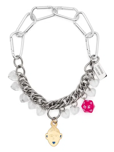 Chopova Lowena Silver Kiss Bff Necklace In Multi