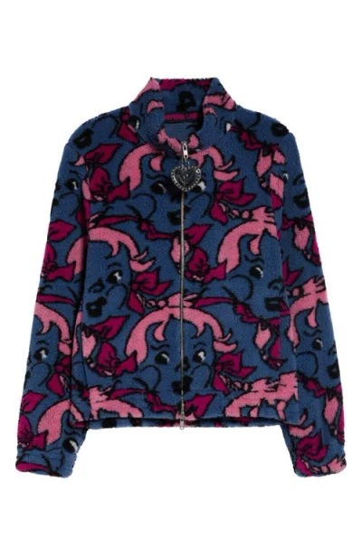 Chopova Lowena Cheeky Girl Fitted Fleece Jacket In Blue