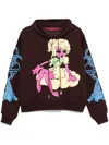 Chopova Lowena Women Screen Printed Hooded Sweatshirt In Brown
