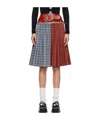 Chopova Lowena Blue & Red Ethel Knee Carabiner Midi Skirt In Multicolor