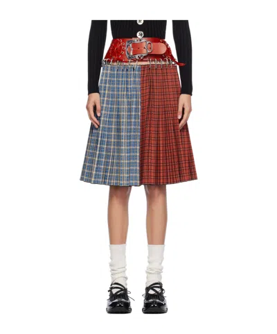 CHOPOVA LOWENA COLOR-MATCHED PLEATED HOOK-BUTTON SKIRT