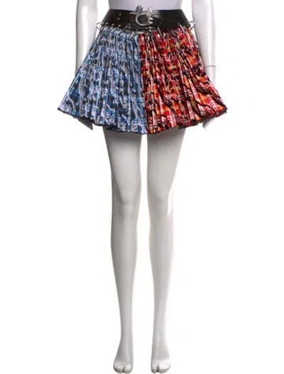 Pre-owned Chopova Lowena Colorblock Pattern Mini Skirt In Green