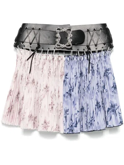 Chopova Lowena Pink & Purple Connie Carabiner Miniskirt In Pink/purple