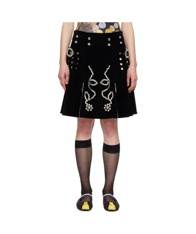 Chopova Lowena Corduroy Biggity Miniskirt In Black