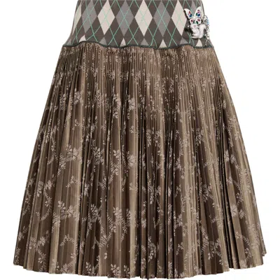 Chopova Lowena Crescent Pleated Midi Skirt In Multi