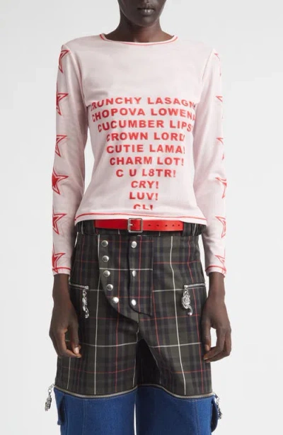 Chopova Lowena Crunchy Lasagna Mesh Top In White