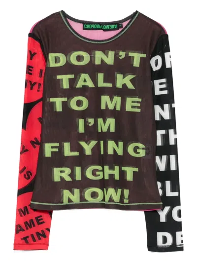 CHOPOVA LOWENA DON'T TALK TO ME MESH TOP