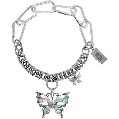 Chopova Lowena Double Butterfly Carabiner Necklace In Multi