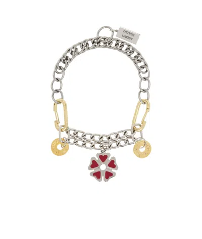 Chopova Lowena Silver Double Decker Necklace In Multi