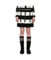Chopova Lowena Black & White Kip Mini Skirt In Black/cream
