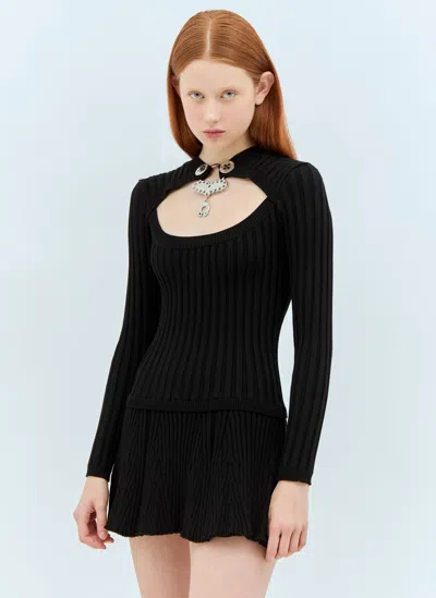 CHOPOVA LOWENA EMBELLISHED KNIT MINI DRESS