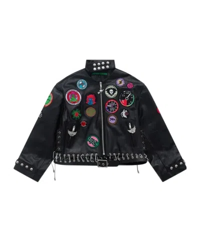 Chopova Lowena Embroidered Patch Jacket In Black