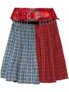 Chopova Lowena Blue & Red Ethel Knee Carabiner Midi Skirt In Blue