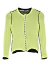 Chopova Lowena Fishnet-layer Cardigan In Yellow