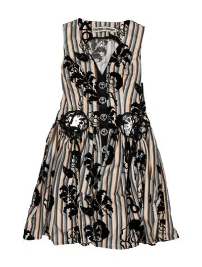 Pre-owned Chopova Lowena Floral Print Mini Dress In Black