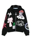 Chopova Lowena Flying High Graphic-print Zip-up Hoodie In Black