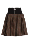 Chopova Lowena Fret Plaid Pleated Skirt In Multi