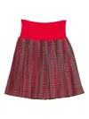 Chopova Lowena Fret Pleated Skirt In Red