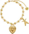 Chopova Lowena Gold Knotted Heart Necklace In Gold