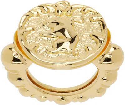 Chopova Lowena Gold Ornate Bunny Ring
