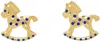 Chopova Lowena Gold Rocking Horse Earrings In Silver