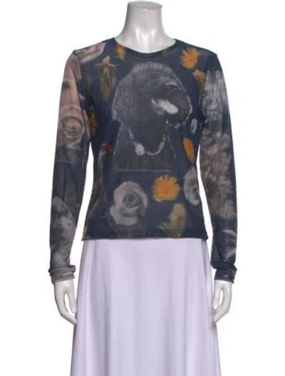 Pre-owned Chopova Lowena Graphic Print Crew Neck Top In Multicolor