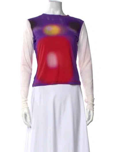 Pre-owned Chopova Lowena Graphic Print Crew Neck Top In Red
