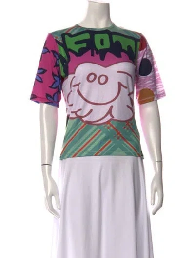 Pre-owned Chopova Lowena Graphic Print Crew Neck T-shirt In Multicolor