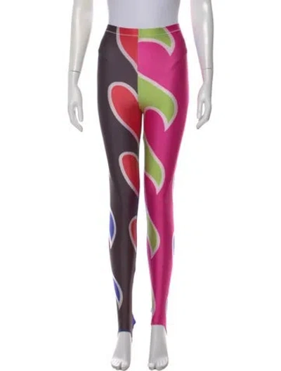 Pre-owned Chopova Lowena Graphic Print Skinny Leg Pants W/ Tags In Pink