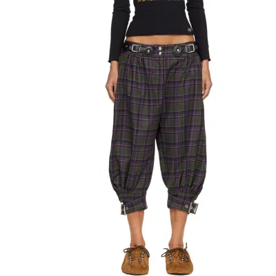 Chopova Lowena Gray & Purple Plus Fours Knickerbocker Trousers In Multi